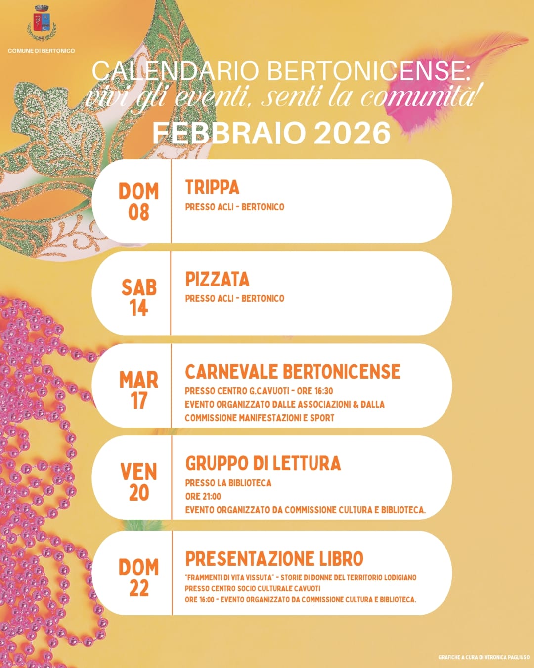Calendario Bertonicense Febbraio 2026