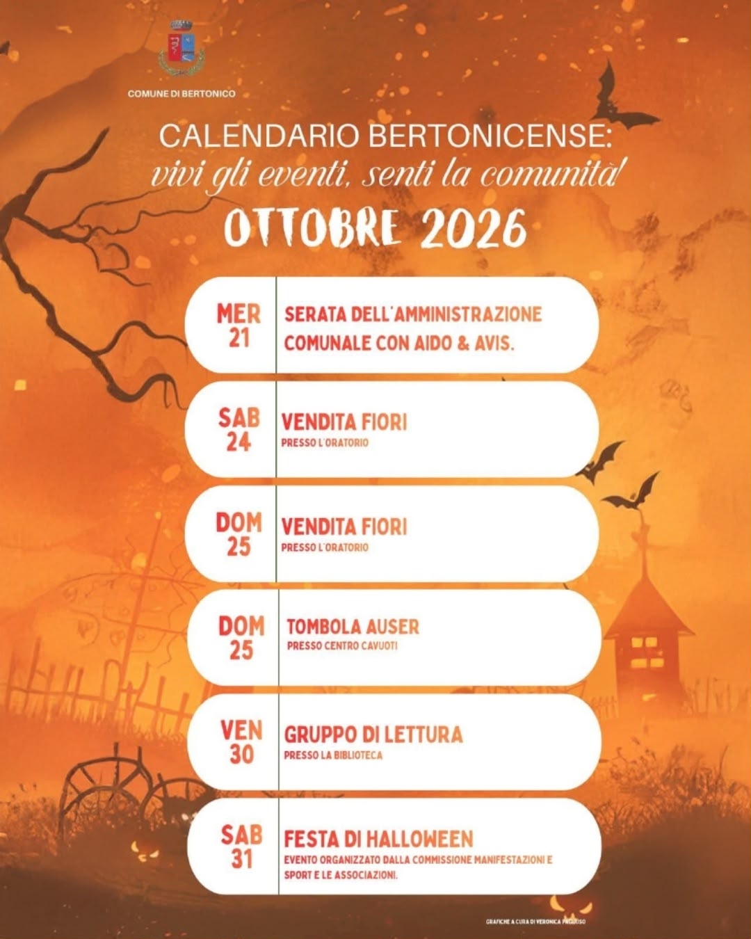 Calendario Bertonicense mese di Ottobre 2026