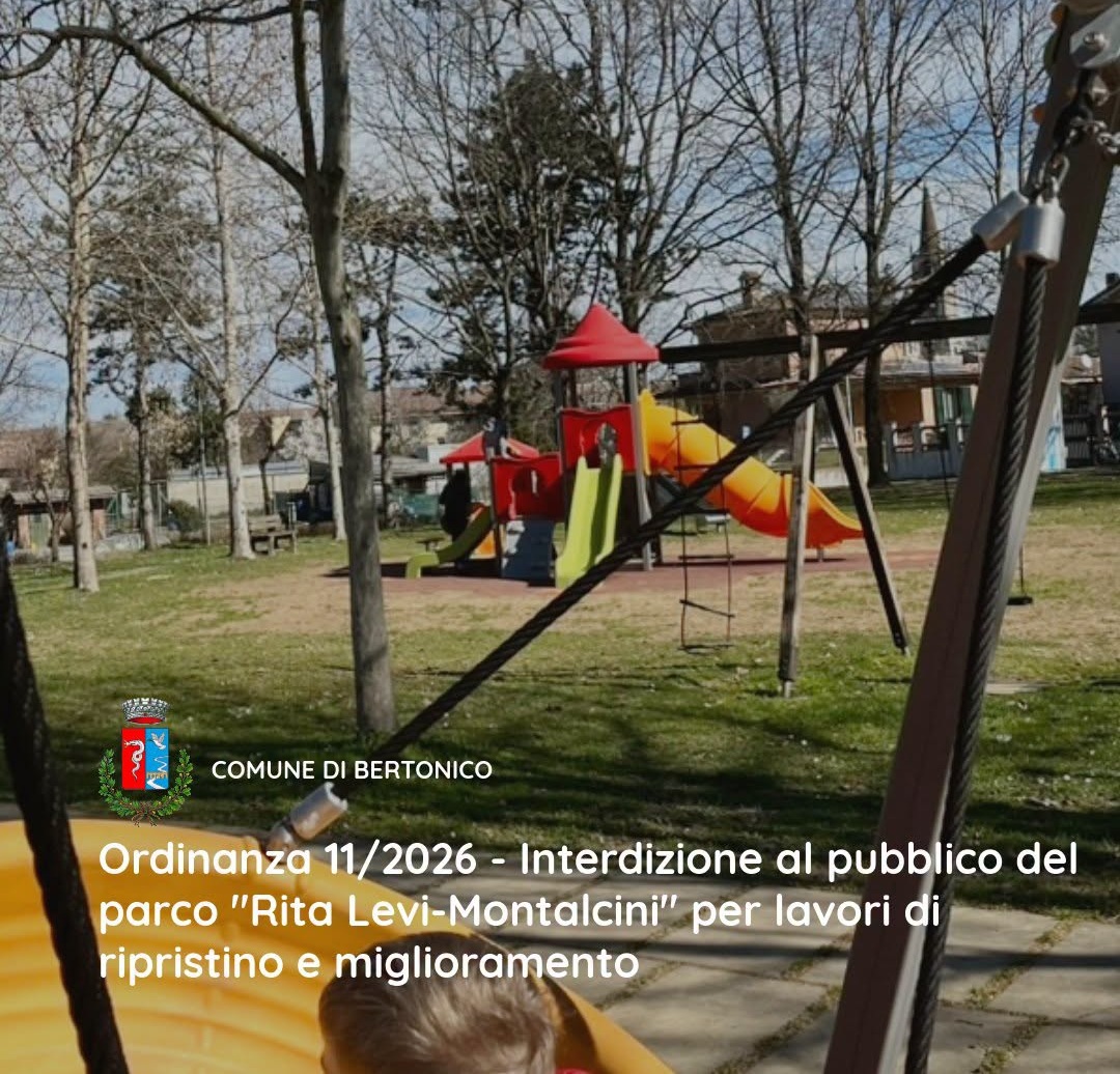 PARCO PUBBLICO RITA LEVI-MONTALCINI – CHIUSURA TEMPORANEA PER LAVORI